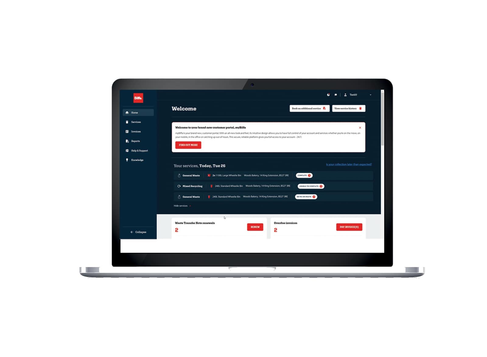 myBiffa laptop screen