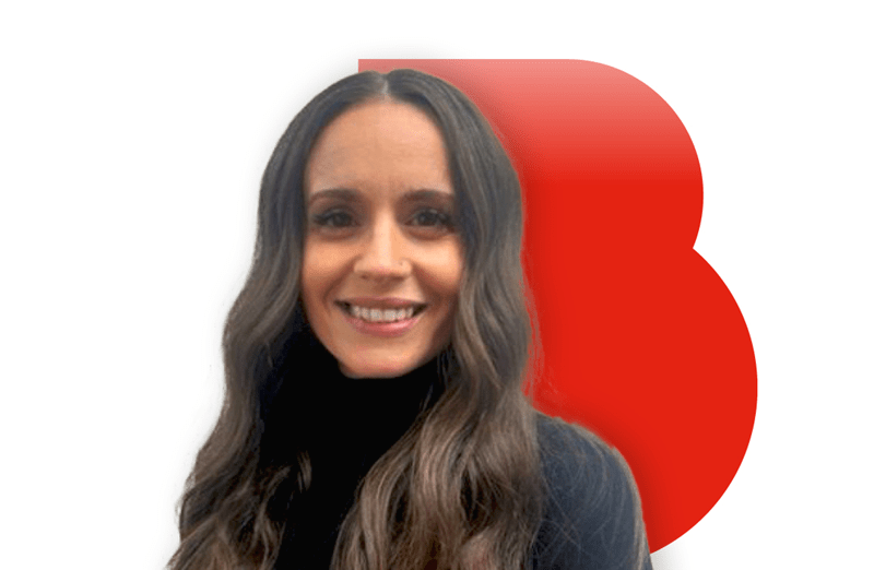 Lorah Avery from Biffa standing before a Biffa logo after sharing tips for Simpler Recycling