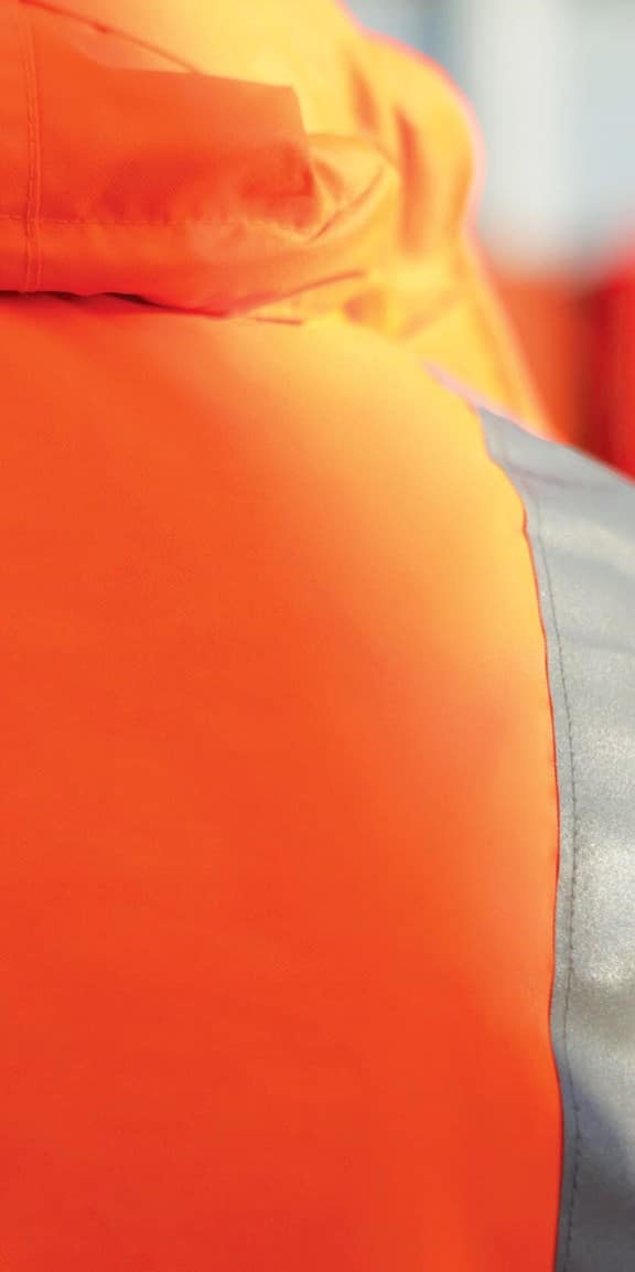 Closeup of Biffa high vis jacket