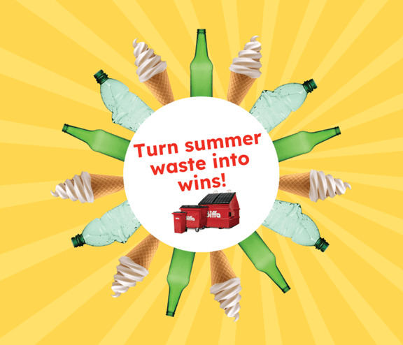 bottles and ice creams in a shape of a sun