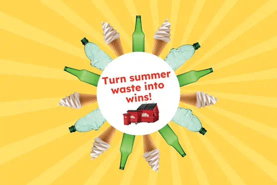 bottles and ice creams in a shape of a sun