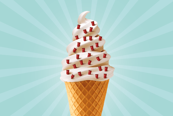 Ice cream with biffa bins as sprinkles