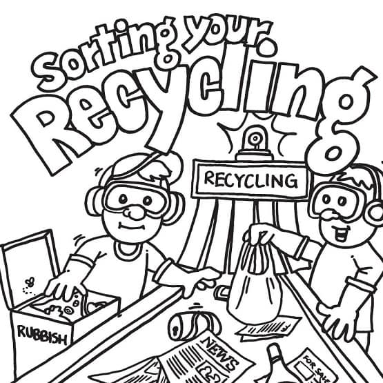 Recycling colouring sheet