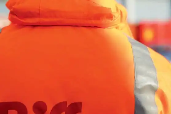 Closeup of Biffa high vis jacket