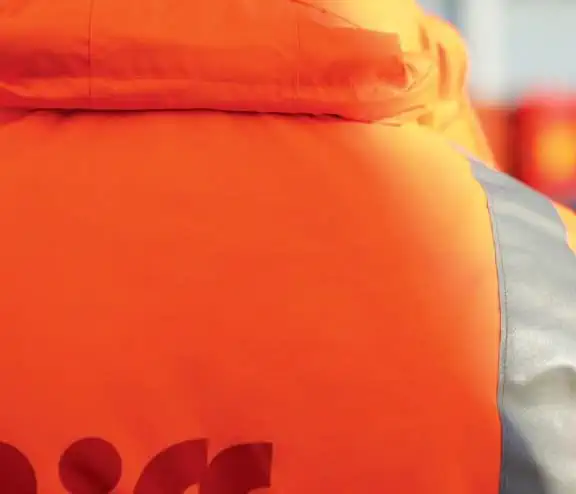 Closeup of Biffa high vis jacket