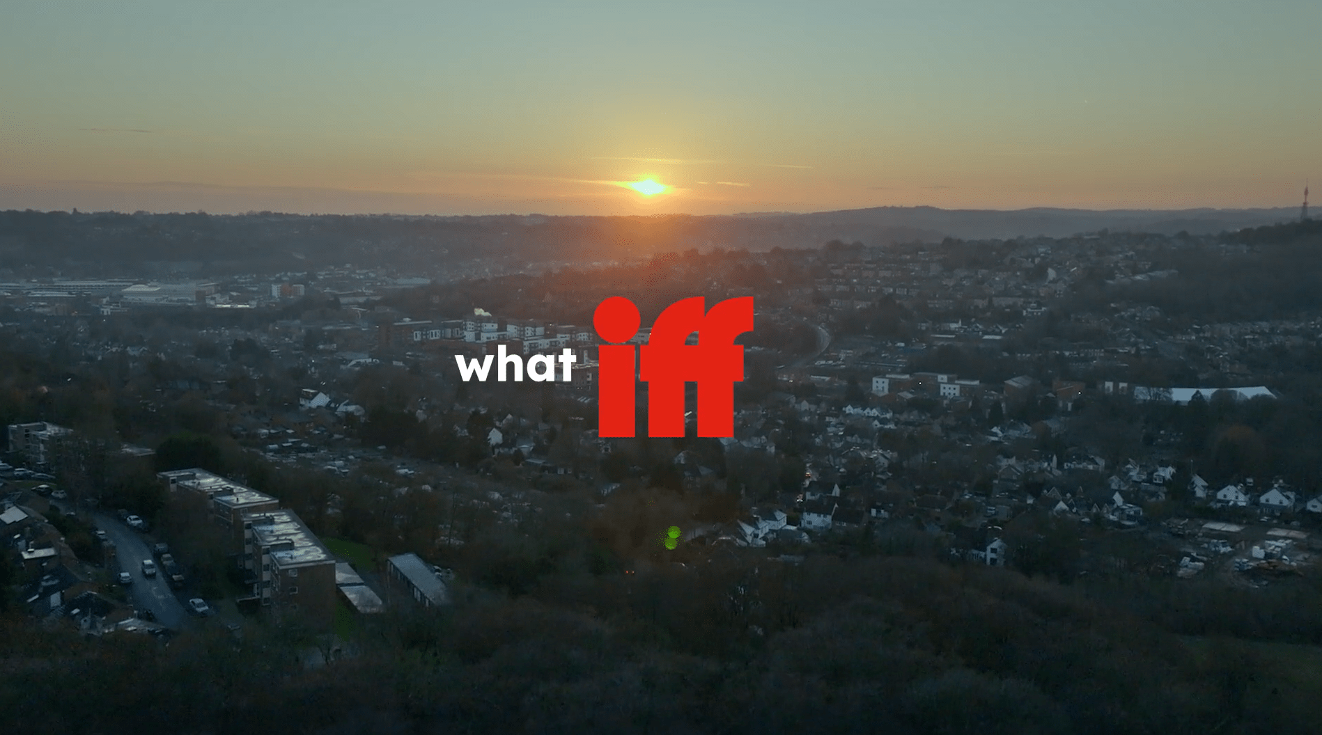 Sunset with text "what iff"