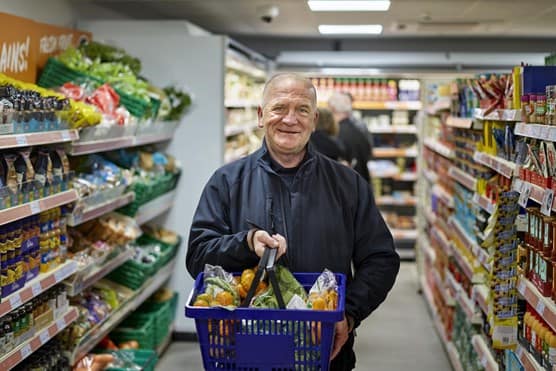 Customer with basket