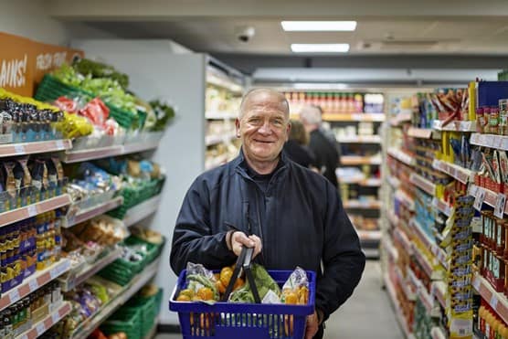 Customer with basket