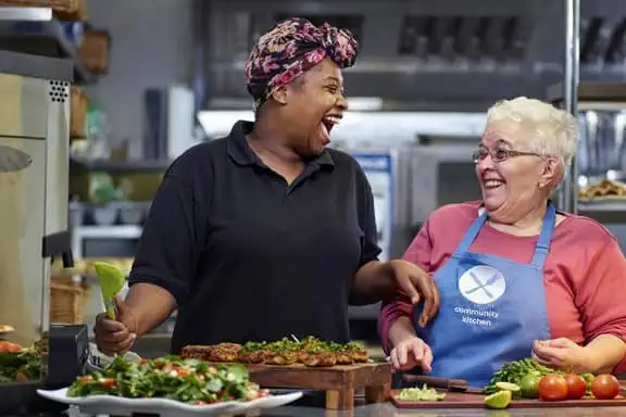 Chefs laughing