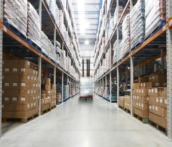 Warehouse racking aisle