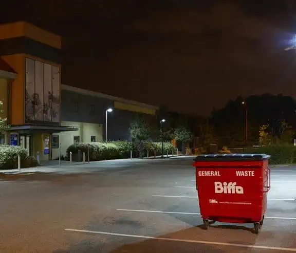 Biffa bin in car park