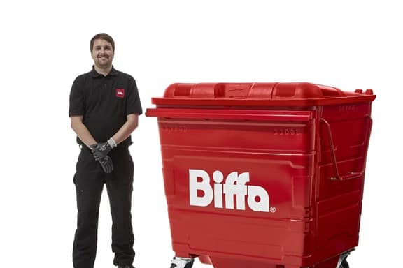 1100 Litre wheelie bin with operative
