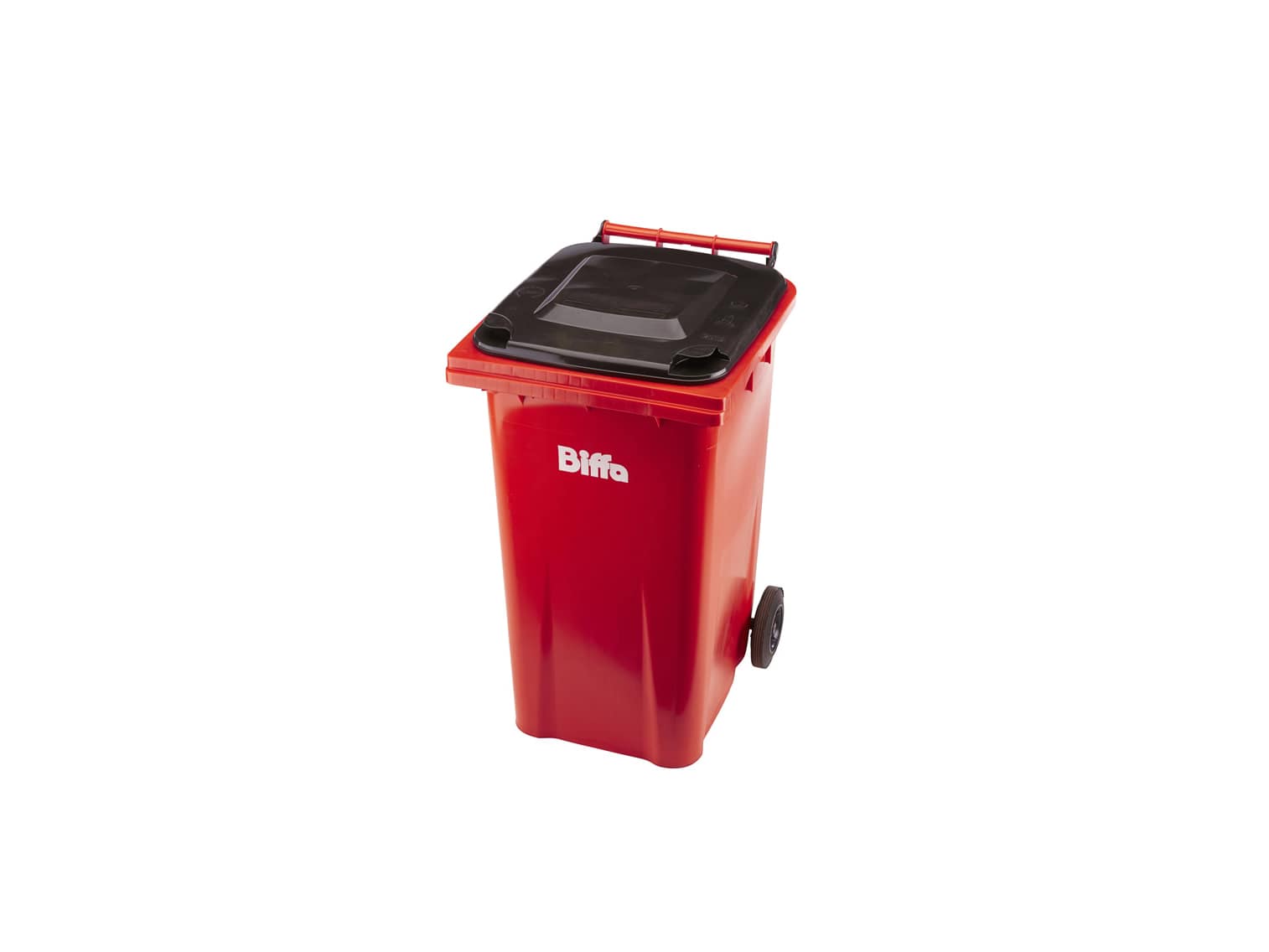 Biffa wheelie bin with black lid