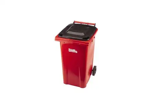 Biffa wheelie bin with black lid