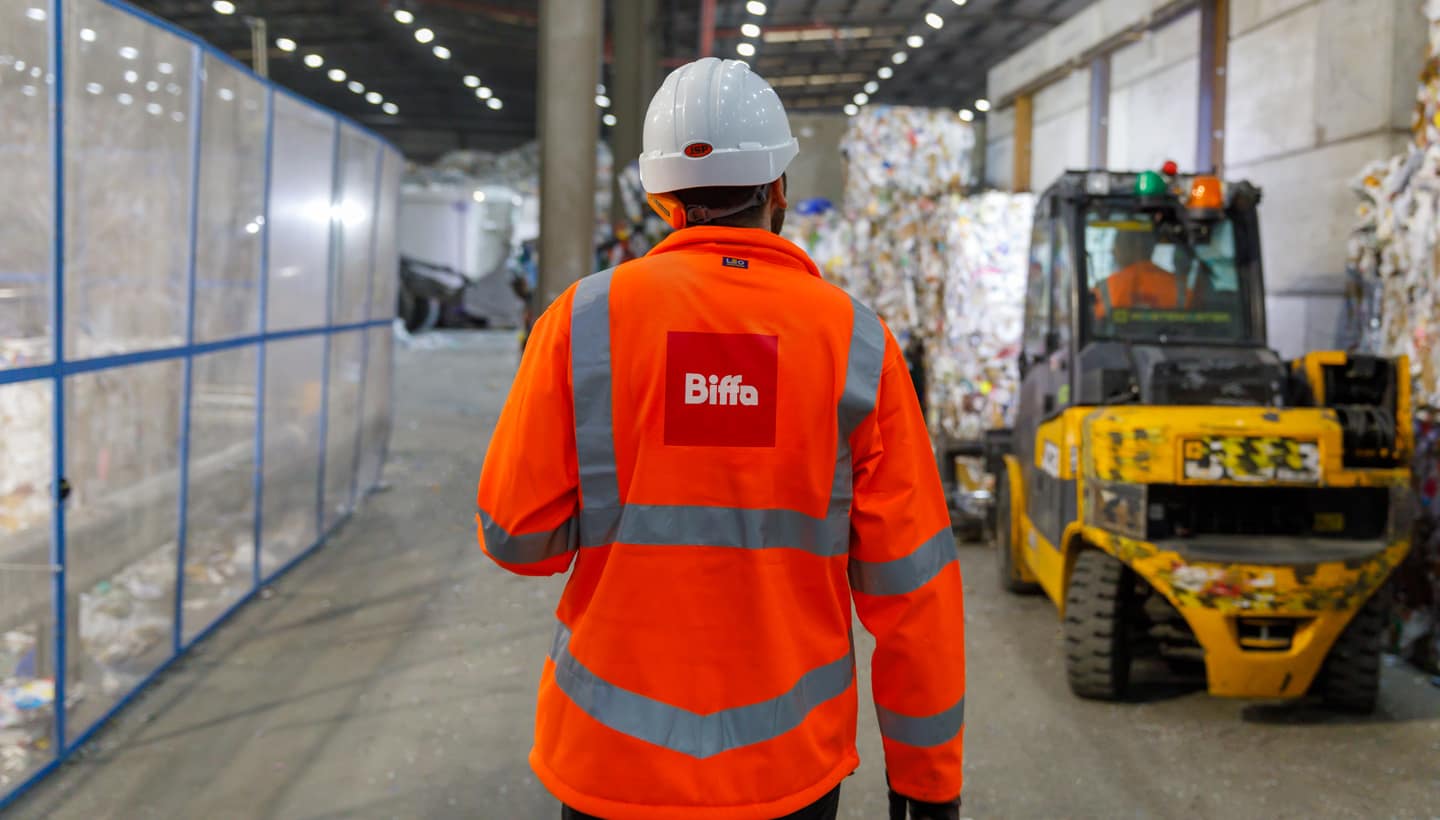 Biffa staff in recycling facility