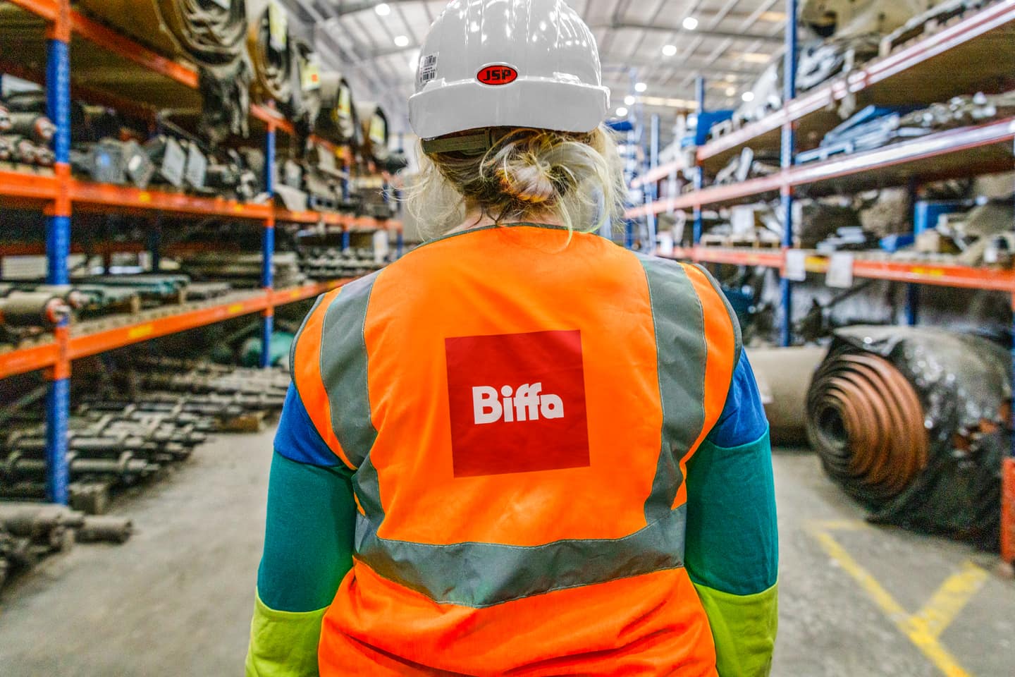 Biffa staff in recycling facility