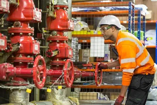 Biffa operative performing safety checks