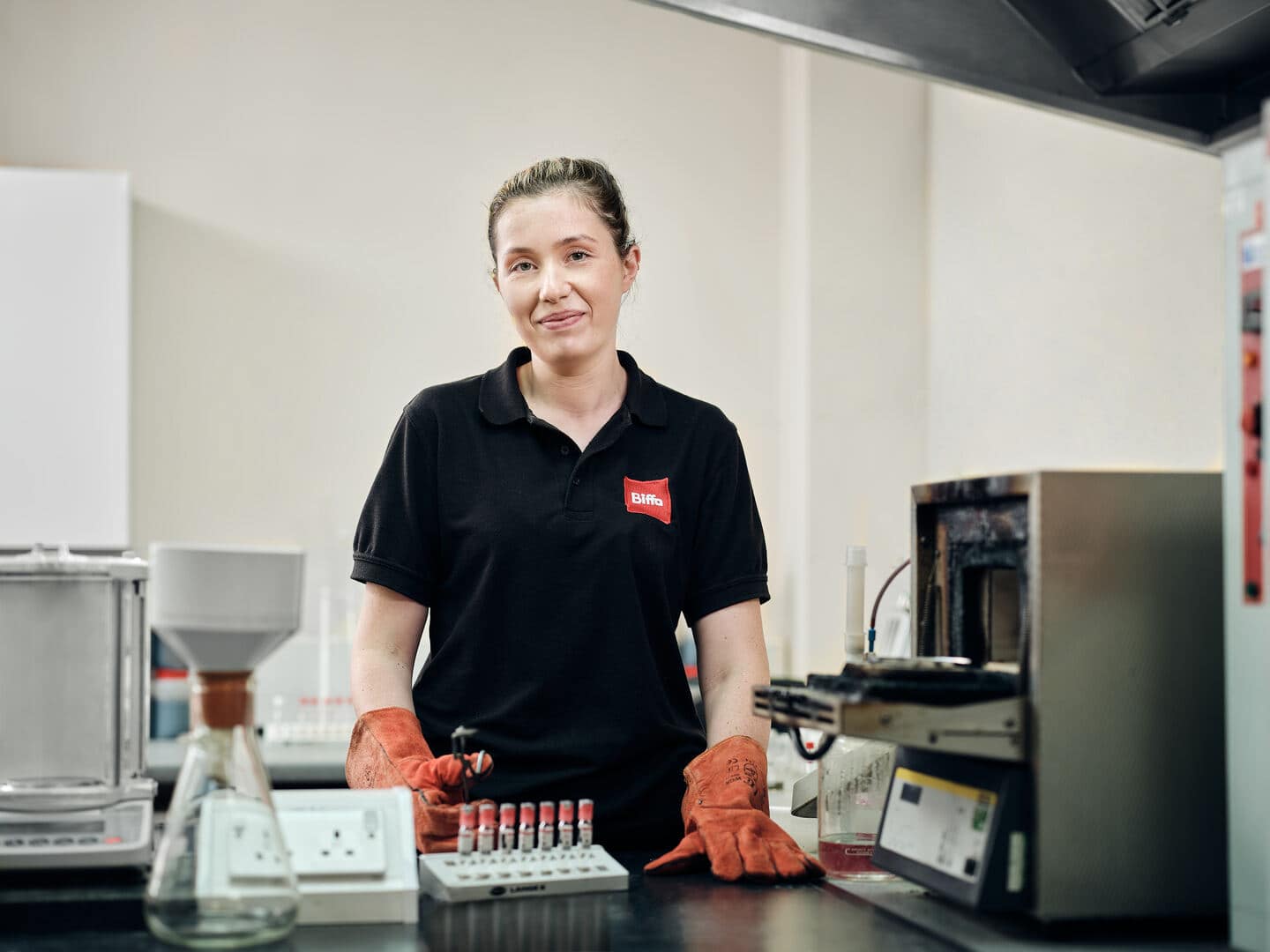 Biffa employee in lab