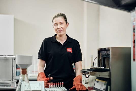 Biffa employee in lab