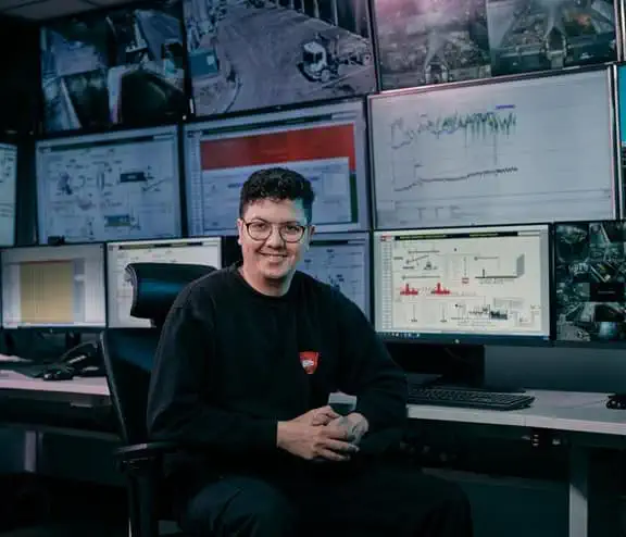 Biffa employee in control centre