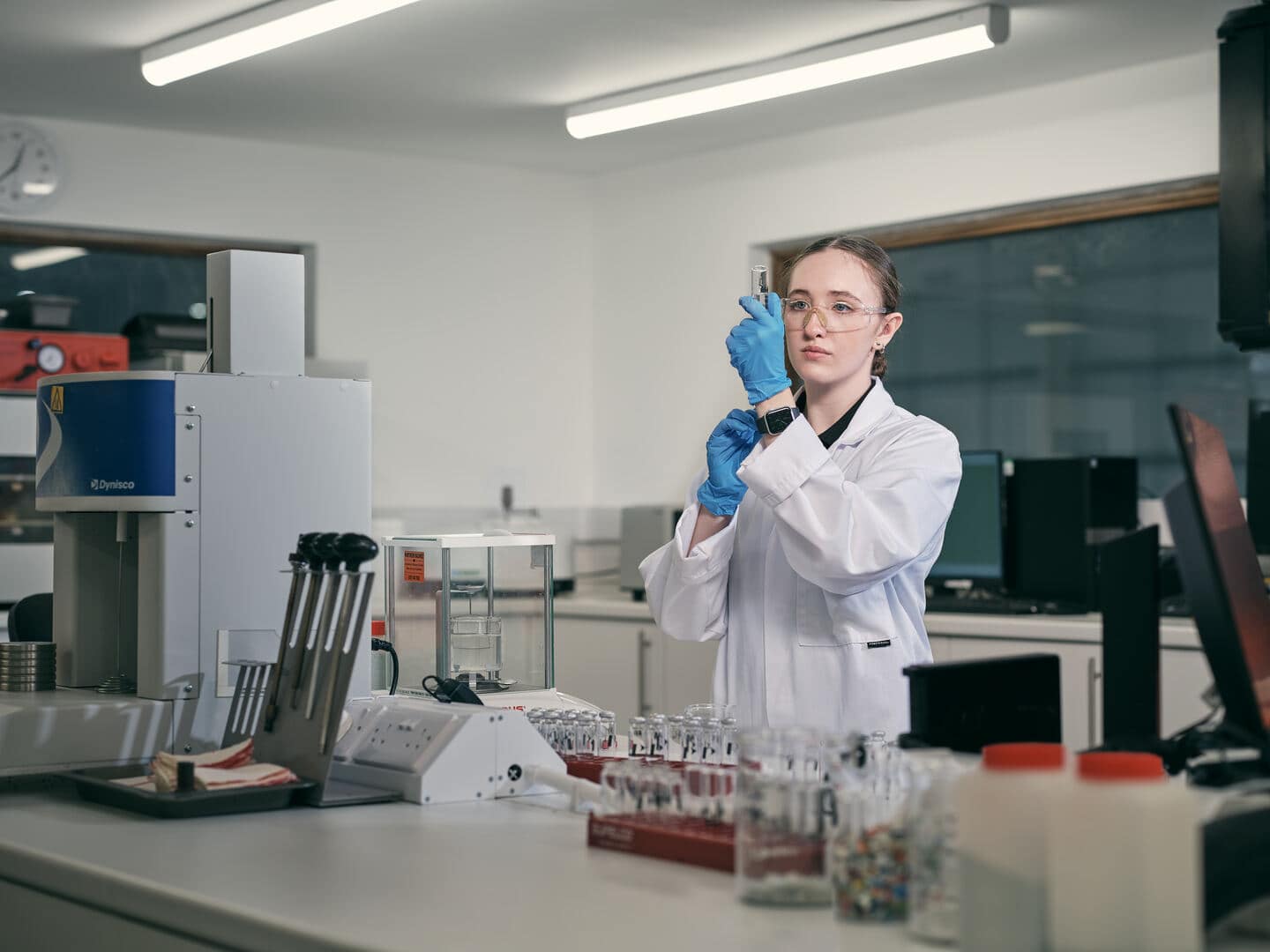 Biffa employee in lab