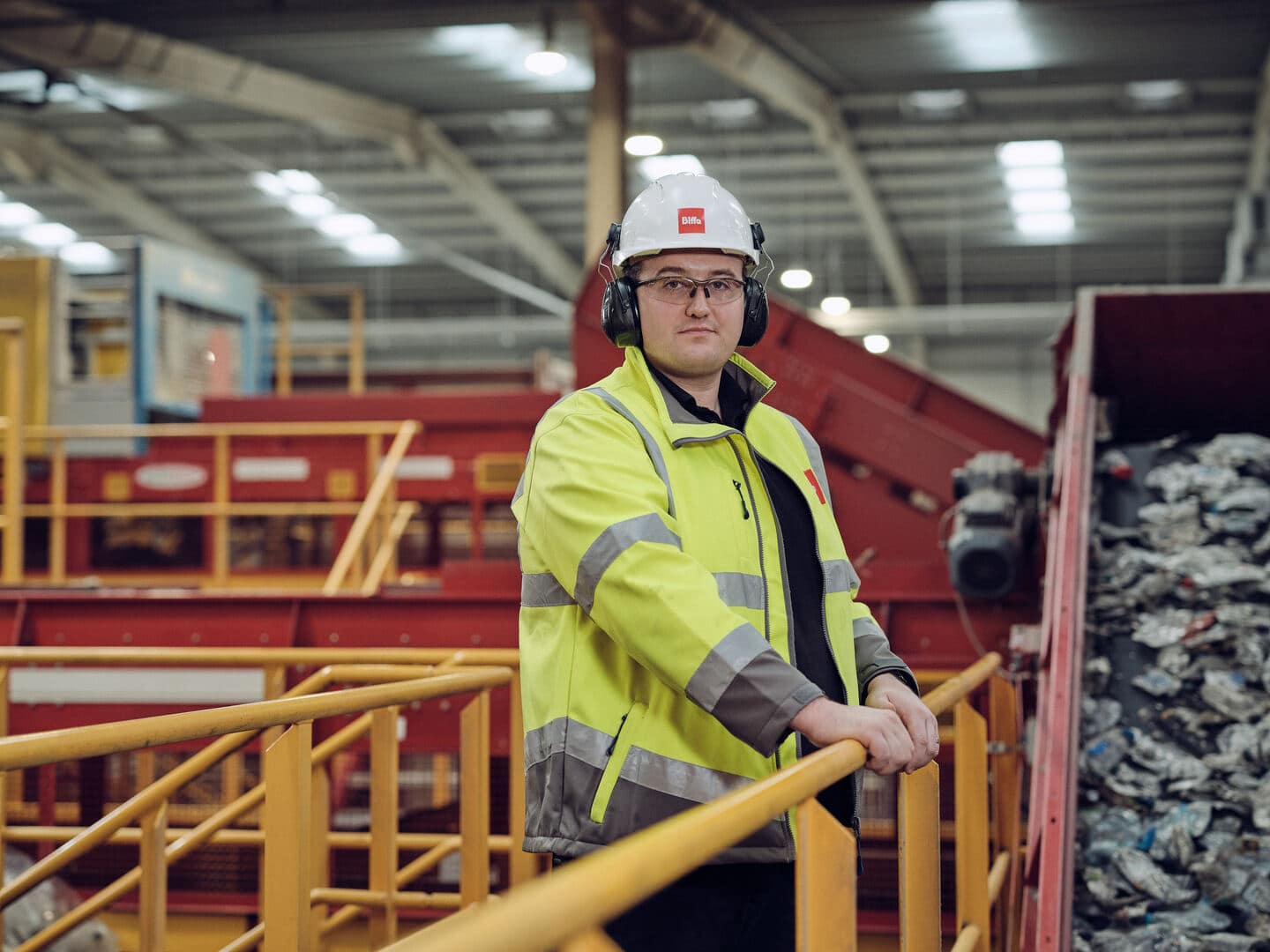 Biffa employee in facility