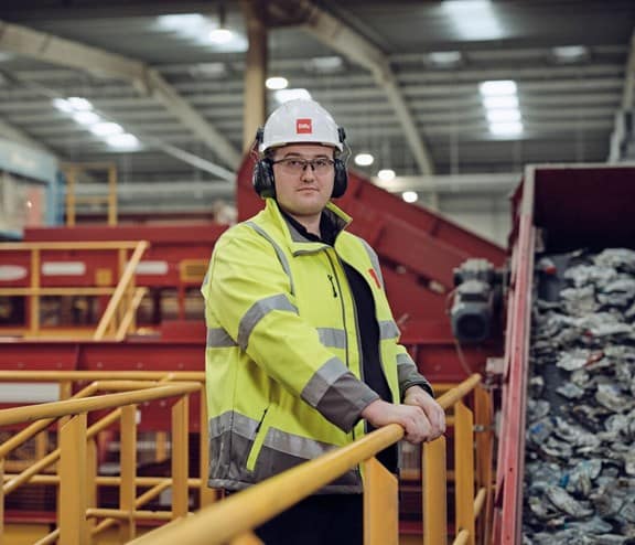 Biffa employee in facility