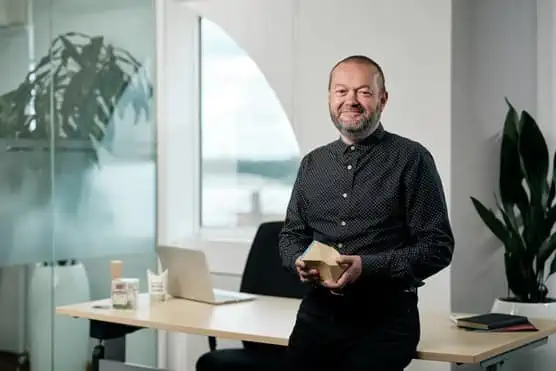 Biffa male employee in office