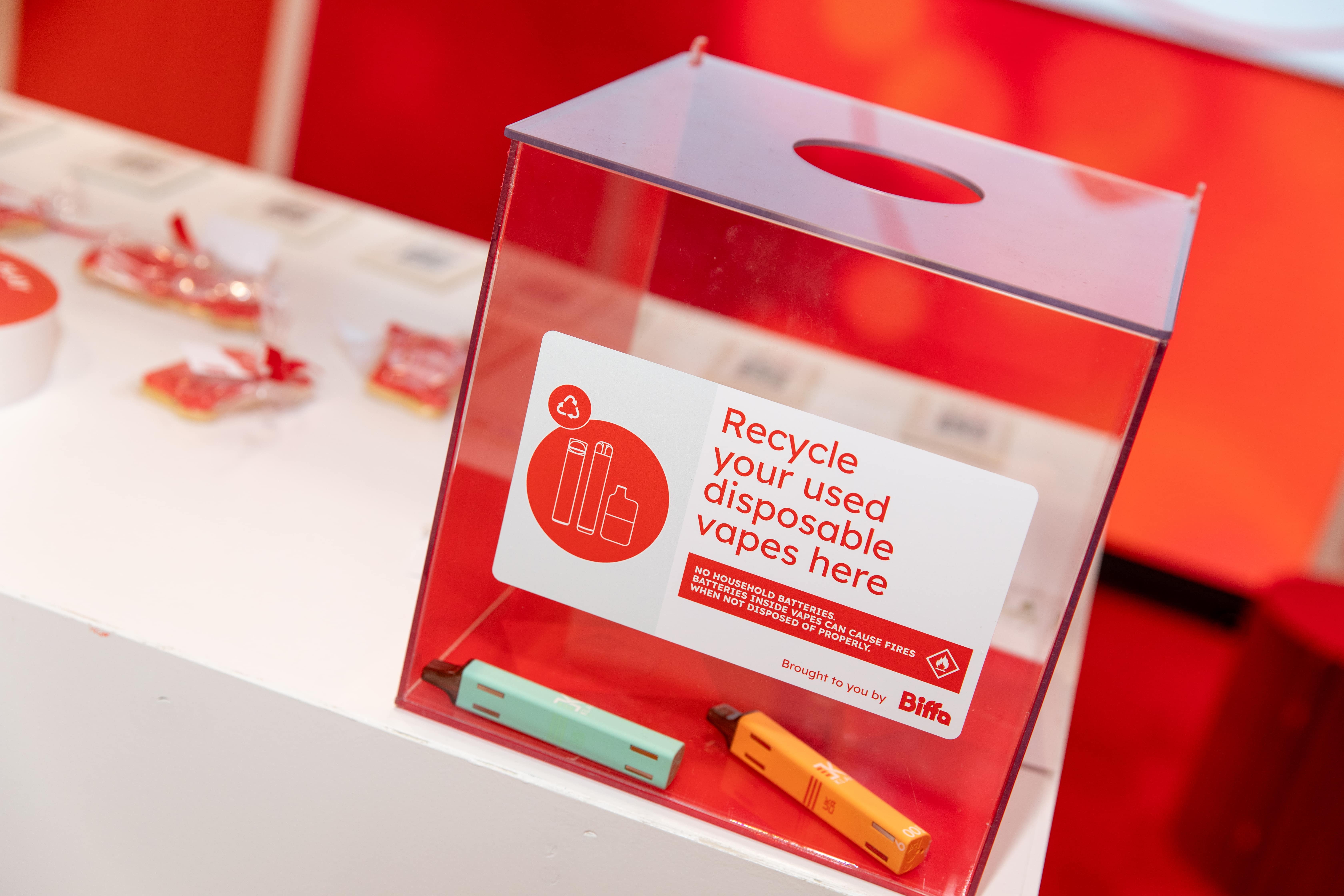 Biffa's new recycling box for used disposable vapes