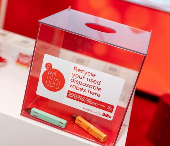 Biffa's new recycling box for used disposable vapes
