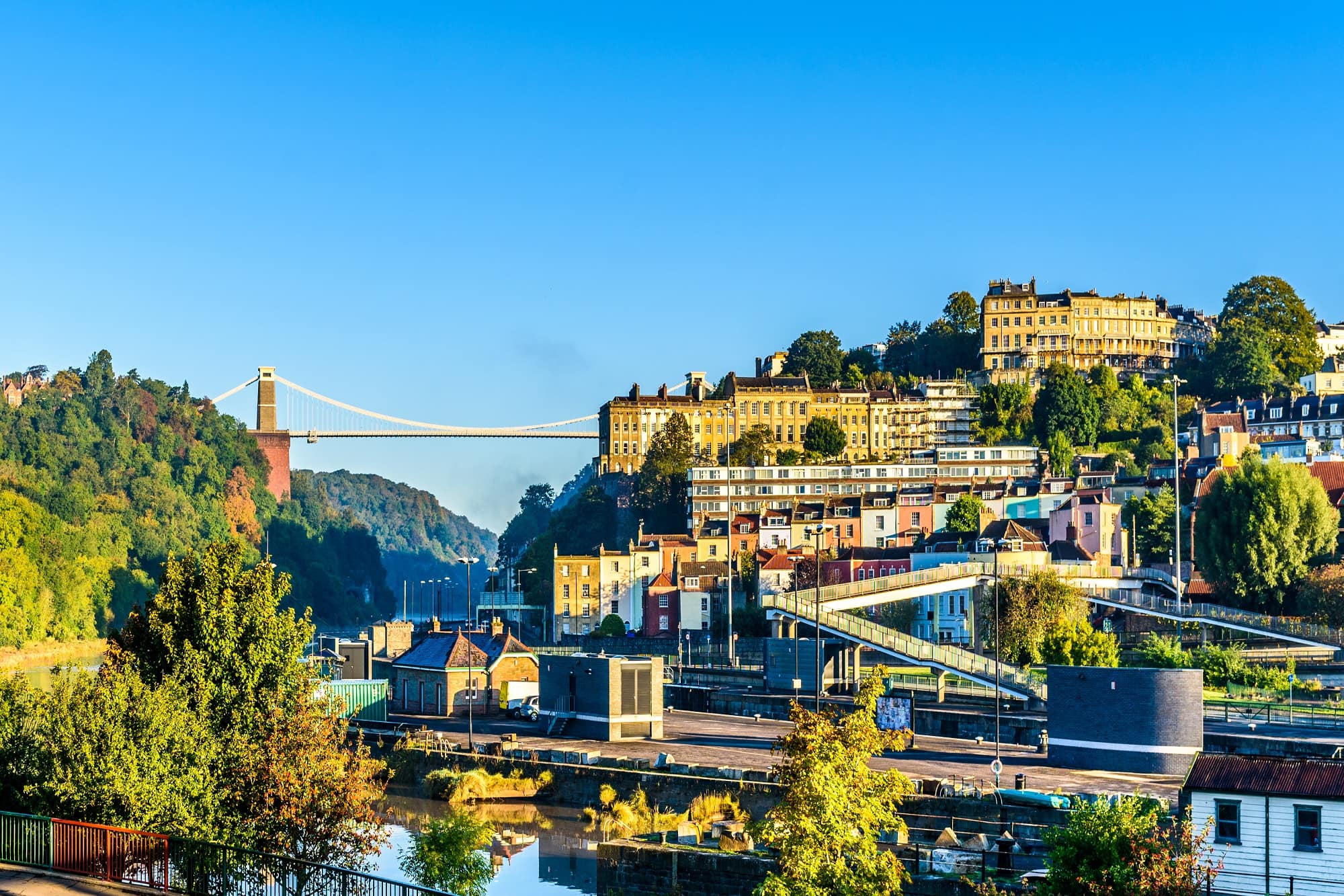 Famous Bristol Bridge with scenic view