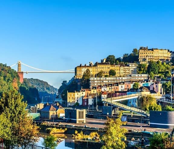 Famous Bristol Bridge with scenic view