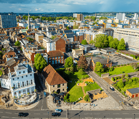 Southampton skyline view