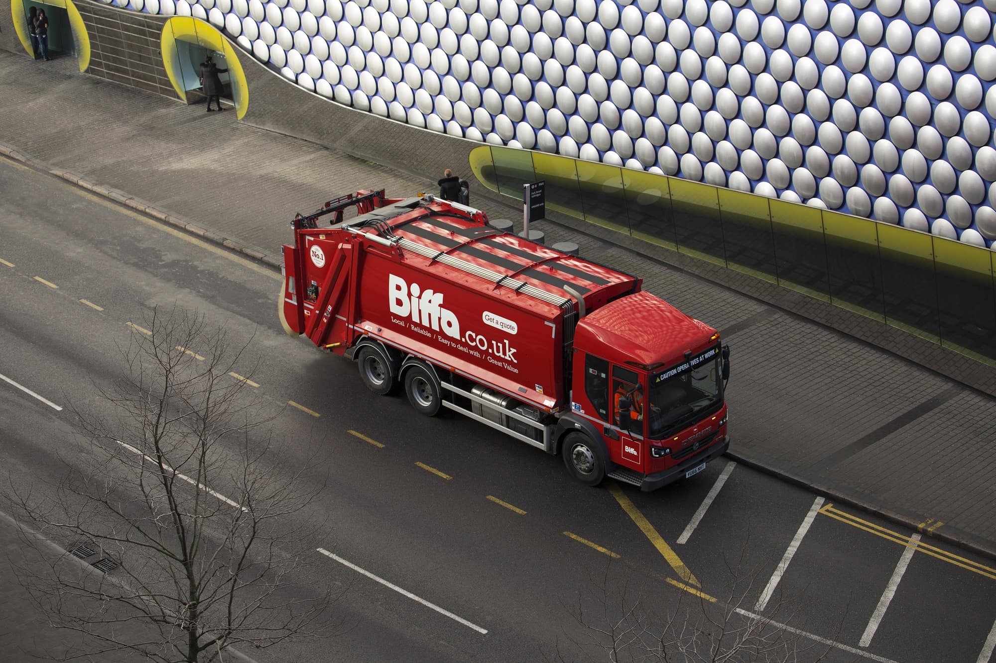 Biffa truck outside Birmingham Bullring