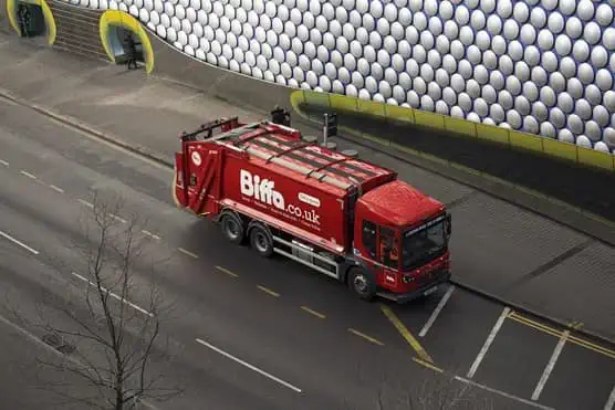 Biffa truck outside Birmingham Bullring