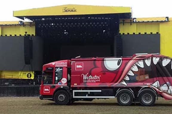 Biffa truck at Leeds festival