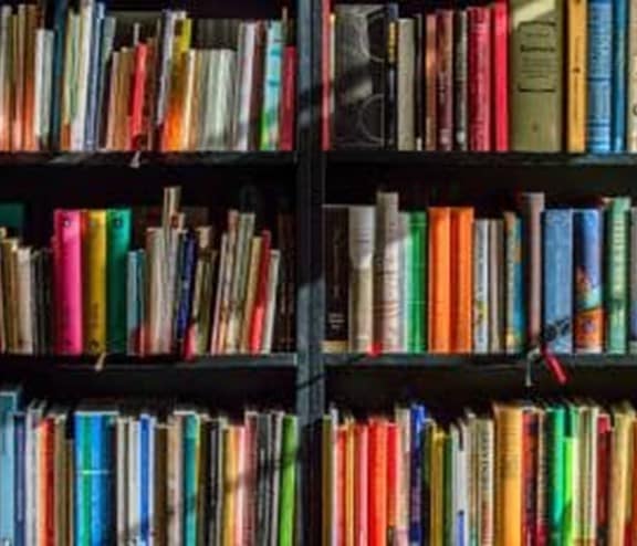Books on a shelf