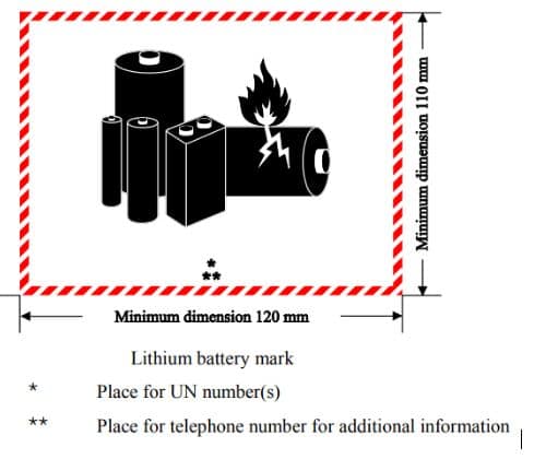 Lithium battery mark