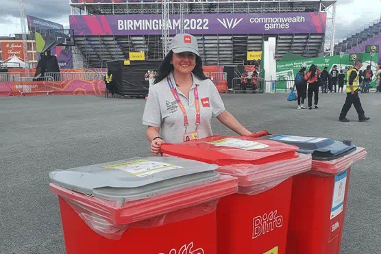 Recycling bins at the Commonwealth Games