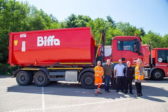 Biffa employees standing outside New Coventry Transfer Station
