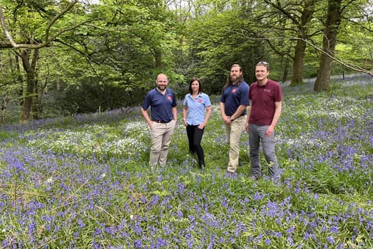 L-R Biffa's Alastair Little, Katie Seal and Chris Hale, with Christopher Neave of Make It Wild