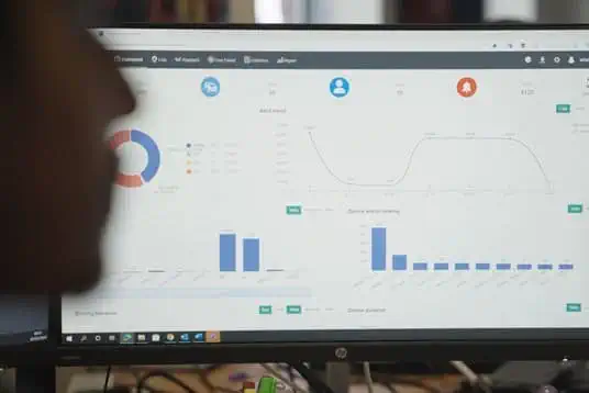 Computer screen showing graphs