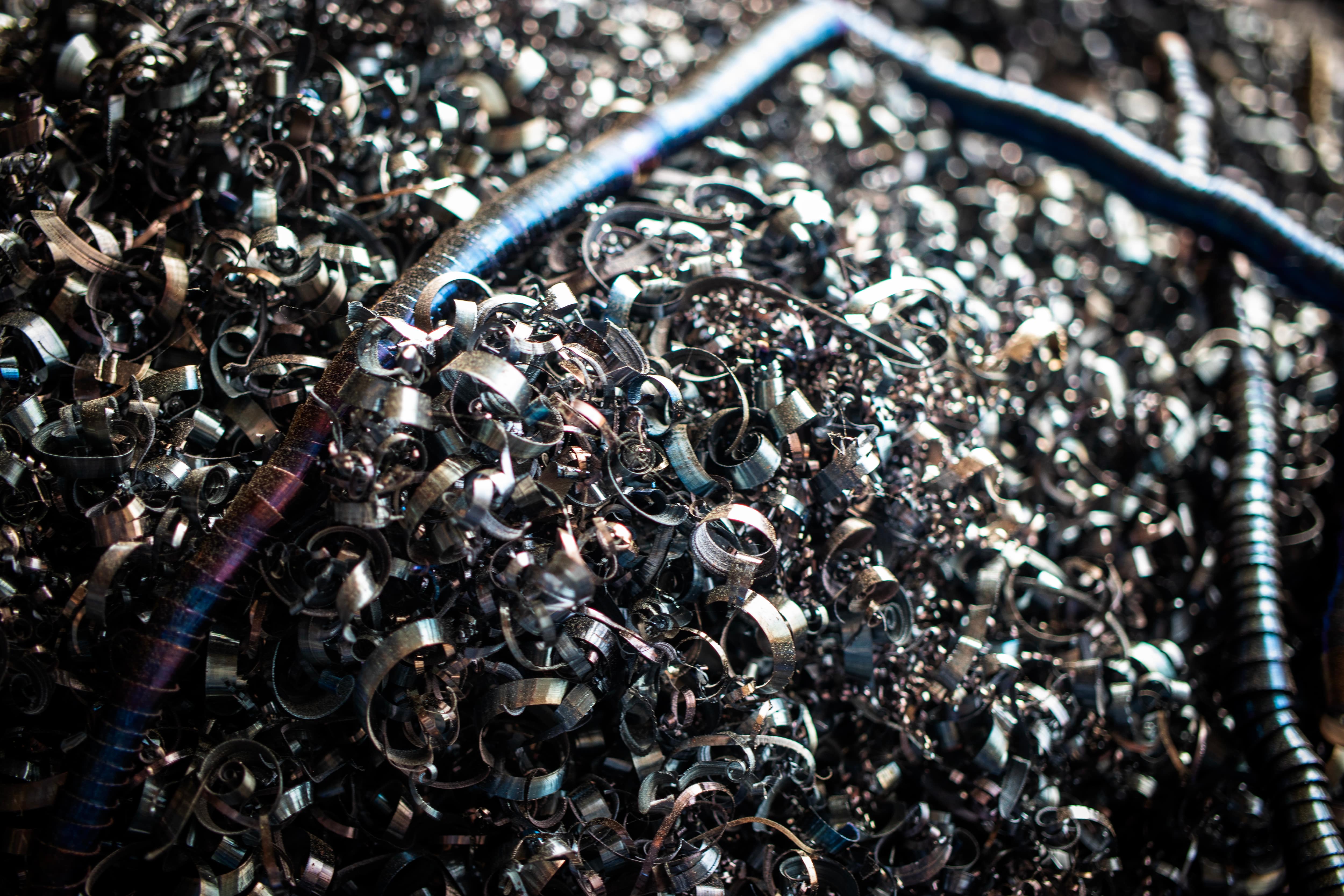 A bunch of metal waste at one of Biffa's manufacturing factory