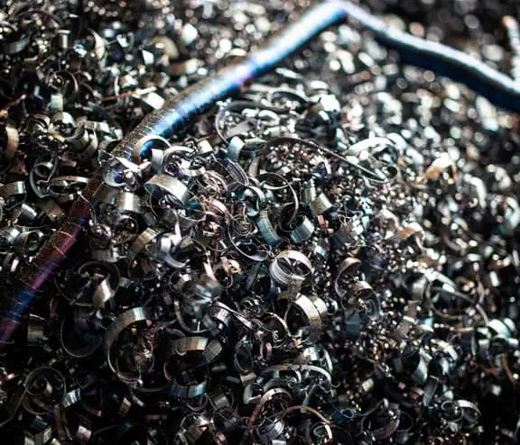 A bunch of metal waste at one of Biffa's manufacturing factory