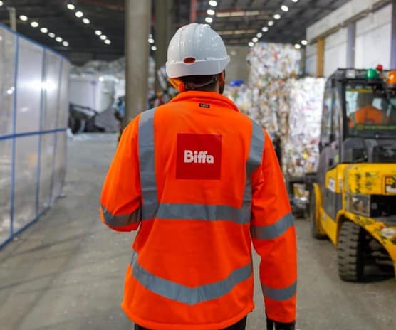 Biffa staff in recycling facility