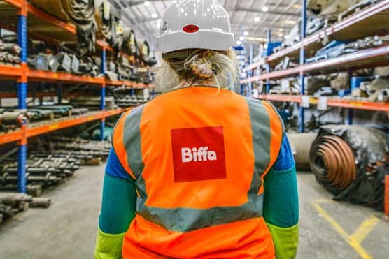 Biffa staff in recycling facility