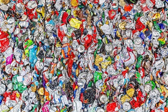 Collection of recycling cans