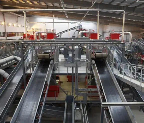 Incineration process at Biffa's energy from waste plant