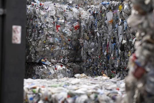 Polyethylene Terephthalate mixed bottles at Biffa's recycled commodities facility