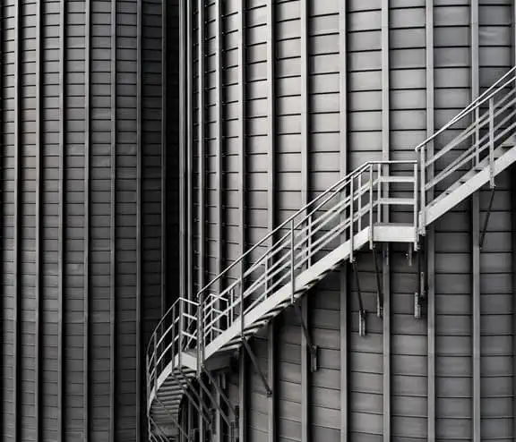 Staircase on the side of a facility